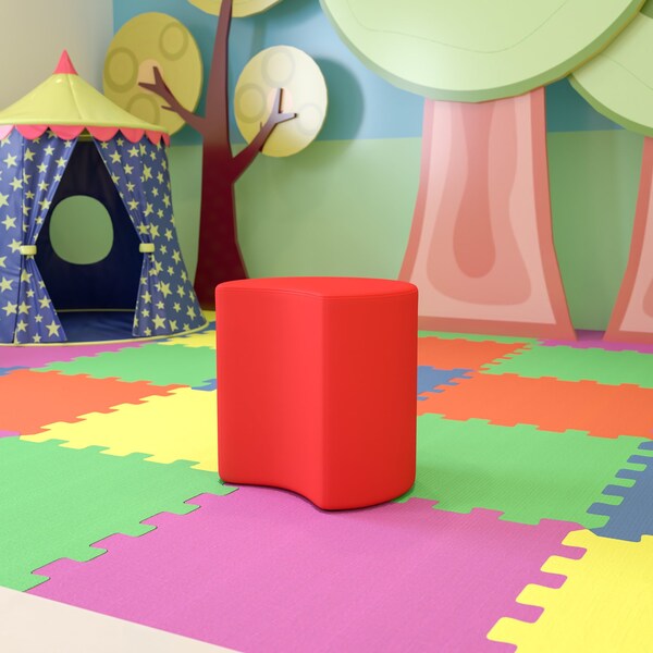 Flash Furniture Soft Seating Flexible Moon for Classrooms and Common Spaces - 18" Seat Height (Red) ZB-FT-045C-18-RED-GG - main